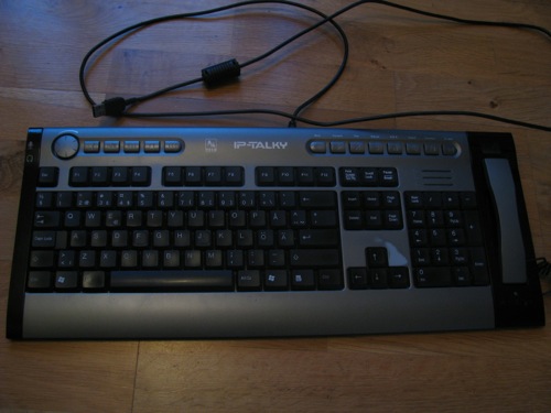 USB-tangentbord med inbyggd telefonlur, IP-Talky, bild 1